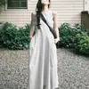 Vestido Elegante Sem Mangas para Mulheres Verão 2025 Novo Estilo Colete Vestido Longo Estilo Coreano Alto Padrão Simples e Elegante Petite