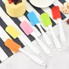 Raspador de silicone de tamanho pequeno raspador de bolo de creme cabo de plástico espátula dividida para geleia espátula especial para bolo