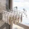 Estante para Calcetines con Ventosa, Plegable Invisible Ahorrador de Espacio Multifuncional de 20 Pinzas para Secar Calcetines, Estante de Almacenamiento sin Taladro