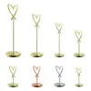 Portatarjetas de Amor para Boda Portanotas de Escritorio de Pie Portatarjetas de Negocio de Acero Inoxidable Clip Portasillas de Hotel Venta al por Mayor
