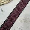 Renda Brilhante com Lantejoulas e Contas Bordadas à Mão, Largura 4cm, Acabamento para Vestido de Noiva DIY, Decoração de Cinto, Material para Palco