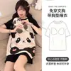 Pijama de Verano para Mujer 2026 con Almohadillas en el Pecho, Manga Corta de Algodón Fino, Shorts, Adecuado para Usar al Aire Libre, Conjunto de Ropa para el Hogar