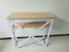 Balcão de recepção de exposição, mesa retangular de tecido elástico de Xangai, suporte de display de recepção de malha dobrável de liga de alumínio, móveis de estande, instalação rápida