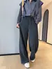 Pantalones mágicos adelgazantes con costura lateral desplazada, pantalones de pierna ancha suaves y fluidos, pantalones casuales adelgazantes de cintura alta para mujer, nuevo otoño 2026 H091510