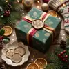 Série de Natal Adesivos de Selo de Cera Bronze Antigo para Envelopes, Convites, Garrafas de Vinho e Decoração de Presentes