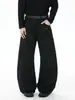 Ropa de Hombre Fengshe / Tendencia Primavera y Otoño Retro Americano Lavado Negro Teñido con Barro Pantalones de Mezclilla Rectos Holgados para Hombres y Mujeres