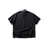 Yidao Vintage 2026 Verano Nuevo Retro Americano Bloque de Color Solapa Manga Corta Hombre Moderno Corte Holgado Fresca Camisa