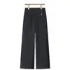 Calças de Inverno para Mulheres de Meia-Idade, Corte Slim, Novo Estilo, Calças de Pierna Reta Plus Size, Cintura Alta, Emagrecimento, Calças Casuais Versáteis