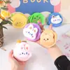 Monedero redondo de felpa de animal de dibujos animados, lindo monedero con cremallera para estudiantes, llavero, mini bolsa portátil para auriculares