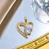 [Oro Real de Cobre] Amor Asimétrico Comercio Exterior Transfronterizo DIY Joyería Hecha a Mano Cobre Circonio Microincrustado Accesorios de Colgante