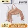 Bolso de hombro con flecos, bolso de playa para viajes y vacaciones, bolso tejido calado, bolso casual, bolso tote para mujer de gran capacidad