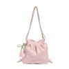 Bolso de Hombro Simple Color Sólido Estilo Coreano para Mujer Verano 2025 Nuevo de Moda Nicho Ins Bolso Cruzado Bolso Cubo para Mujer