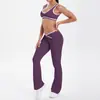 Trajes de color block deportivos europeos y americanos transfronterizos para mujer, moda casual de cintura alta, ropa deportiva para fitness, ropa de yoga, venta al por mayor personalizada