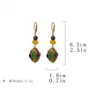 Pendientes Artísticos Retro Asimétricos de Corazón de Joyería Vintage de Segunda Mano Pendientes Trendy Coloridos de Perla de Vidrio Resistentes