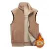 Chaleco de terciopelo dorado con forro polar para otoño e invierno, nuevo, para hombre, a prueba de frío, cálido, tipo chaqueta para personas de mediana edad y mayores