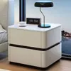 Mesita de Noche Nueva Estilo Madera Maciza, Gabinete de Almacenamiento de Lujo Ligero Estilo Italiano de Alta Gama, Gabinete de Almacenamiento con Cerradura de Contraseña para Dormitorio del Hogar