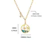 Collar de Acero Inoxidable Estilo Barroco Ins Transfronterizo Europeo y Americano Árbol de Coco Colorido Piedra Natural Lujo Accesible Collar de Gama Alta para Mujeres