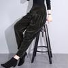 Pantalones Hallen de Terciopelo de Algodón Europeo de Cintura Alta para Mamá Otoño e Invierno con forro polar/forro polar Sueltos talla grande Casuales Combinan con todo Pantalones Zanahoria