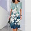 2024 Comercio Exterior Transfronterizo Hermosa Falda Casual de Línea A para Mujer con Estampado Digital 3D Verano Elegante en Forma de O