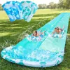 Tobogán de agua doble transfronterizo para dos personas, tapete extendido para tobogán de agua en el césped, juguete inflable de verano para juegos acuáticos en el patio exterior para niños, personalizable