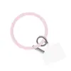 Nuevo Llavero de Pulsera Redonda de Silicona con Forma de Corazón Correa de Muñeca Portátil Anti-Caída y Anti-Pérdida para Teléfono Móvil
