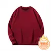 Sudadera de cuello redondo para hombre, gruesa, con forro polar, para otoño e invierno, de importación, color liso, playera base, casual, versátil, simple, manga larga, talla grande, venta al por mayor