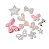 Nuevo lazo de diamantes de imitación oreja de conejo de felpa Perla pegatinas de tela no tejida DIY accesorios para horquillas para niños accesorios para zapatos y bolsos