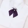 Sueño de conejo electrónico color sólido corbata de lazo jk punta pequeña flor de raíz de loto almidón rojo vino collar de uniforme japonés flor