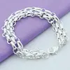 Pulsera de Moda de Tres Filas con Chapado en Cobre sobre Plata 925 para Joyería de Comercio Exterior, Temu Xiyin Tk Venta Caliente