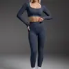 Conjunto de roupa de esporte ao ar livre sem costura europeu e americano, sutiã esportivo sem costura, calça comprida sem mangas e com costas abertas, secagem rápida para fitness e yoga