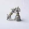 Pingente Sino King Kong Vintage Prata de Lei S925 Joias de Prata Tailandesa Pilão Seis Palavras da Verdade Acessórios de Prata de Lei Masculinos e Femininos