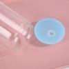 Copo de vidro grosso transparente de camada única por sublimação térmica transfronteiriça com tampa colorida de alto borossilicato, selado à prova de vazamento com ventosa para uso externo