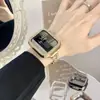 Adecuado para Apple 11 Watch iWatch 12ª Generación Se Funda de Diamantes de Doble Fila Applewatch 9/10 Funda Semi Hueca