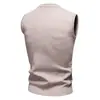 Nuevo suéter chaleco casual para hombre transfronterizo 2026, moderno top de punto a rayas con cuello en V