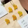 Anel Pingente de Calcedônia Colorida Natural Gato DIY Ágata Cor de Doce Joias Criativas Fofas Animal de Estimação Fofo Estilo Chinês Acessórios de Jade