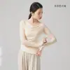 Ropa de Baile de Danza Moderna Tops Ajustados de Manga Larga y Corta Ropa Étnica de Práctica de Danza China Conjunto Moldeador para Mujer
