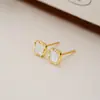 Pendientes de botón cuadrados pequeños para mujer, no es necesario elegir pendientes para dormir, pendientes pequeños y elegantes de alta calidad