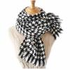 Bufanda de Estudiante de Cachemira Imitación Pata de Gallo Estilo Coreano Otoño e Invierno 2022 Clásica Moda Hombro Mujer a Cuadros Gruesa con Terciopelo