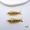 Cobre Banhado a Ouro Alta Retenção de Cor Atividade de Boa Sorte Pingente de Carpa Miçangas Artesanais Material DIY Pulseira Colar Acessórios de Joias