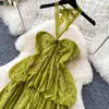 Vestido Camisola de Encaje de Puro Deseo Estilo Francés para Mujer, Vestido Largo Elegante de Verano de Cintura Alta Línea A con un Ambiente Vacacional