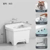 Fregadero Mopero Pequeño para Balcón de Casa, Lavabo para Piso de Baño, Fregadero Mopero Cerámico Alto de Pie, Tamaño Grande