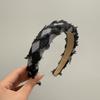 Diadema Retro de Mezclilla de Ala Ancha con Cabeza de Esponja, Diadema de Alta Presión para el Cabello, Pinza Azul Versátil de Verano para el Cabello, Accesorios Exteriores para el Cabello
