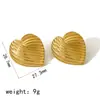 Pendientes plisados de acero de titanio con forma de corazón de amor irregulares, pendientes de botón de acero inoxidable para mujer, personalidad, exclusivos transfronterizos