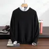Nova coleção outono e inverno: suéter masculino de cashmere, cor sólida, gola alta discreta, macio e confortável, versátil, feito de cashmere de cabra