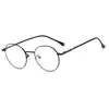 Nuevas Gafas Redondas Pequeñas Populares Transfronterizas con Filtro de Luz Azul Montura Metálica Abierta Estilo Universitario Gafas Planas Decorativas