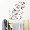 BR64008 elefante con flor de dibujos animados pegatinas de pared decoración de habitación infantil venta caliente transfronteriza