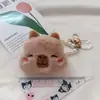 Clip para el pelo rosa con forma de corazón de capibara de terciopelo estilo coreano, fresa de cereza con encaje, relleno de algodón, nuevo de primavera