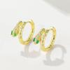 Brincos de Prata 925 com Agulha e Design de Cobra Galvanizado, Ear Cuffs Únicos com Zircônia Microincrustada, Brincos de Cobra Exagerados