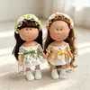 Roupas para Boneca Batata Mia Espanhola 30cm Vestido Floral Amarelo e Branco 20cm Substituição para Estilo Fresco de Verão