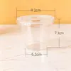 Mini Copo de Bolo Copo de Chá de Leite Copo Descartável Sujo para Café Cold Brew Iogurte Transparente para Bebidas Frias Copo para Levar com Tampa